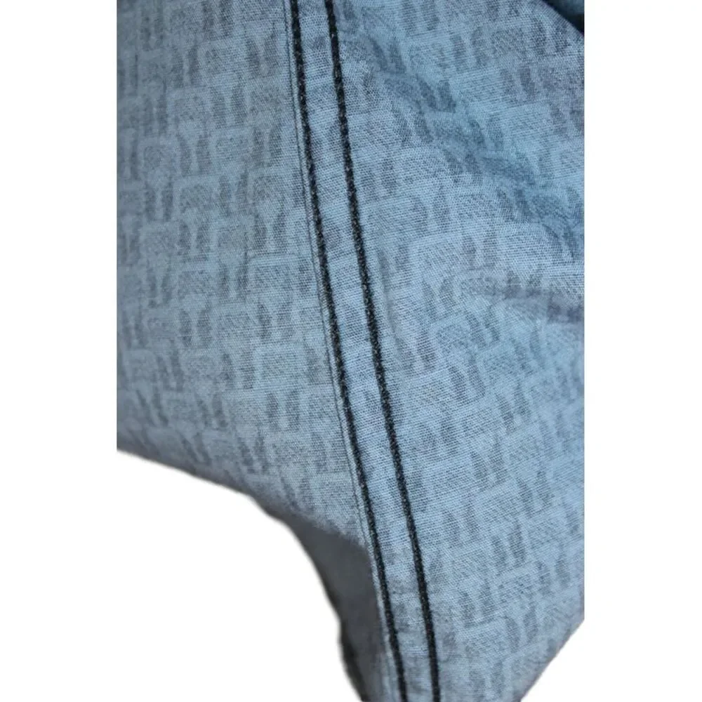 Gucci Mens Cotton Geometric Print Collared Button-Down Shirt Blue Size 42